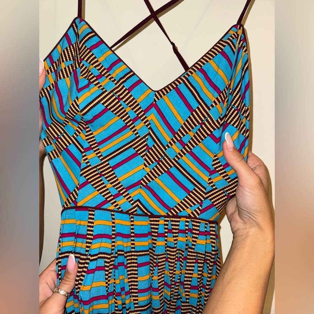 Urban Outfitters Colorful Patterned Maxi Open Back Dress